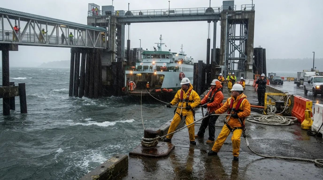 What a Ferry Terminal Is Like During a Storm