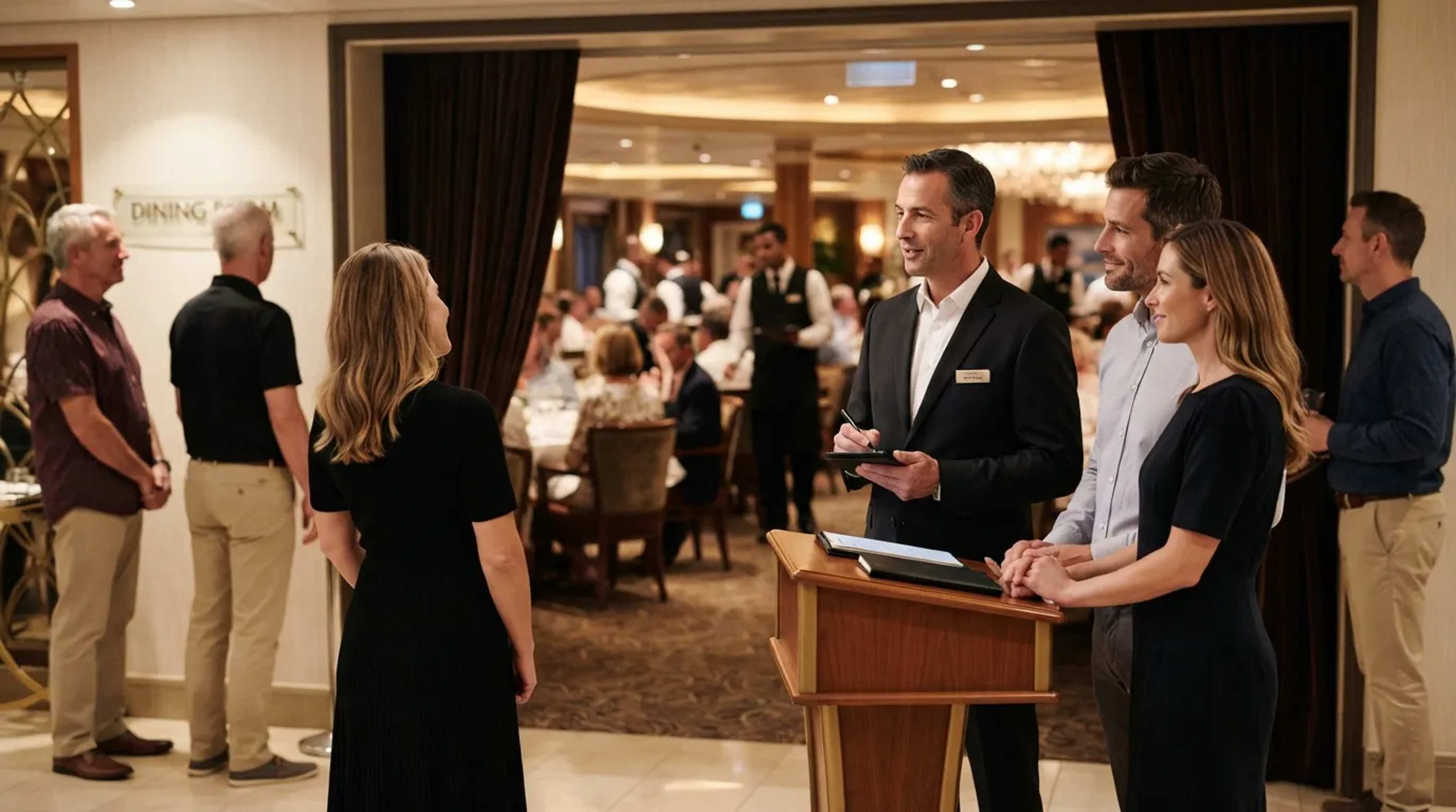 23 Impressions a Cruise Maitre d' Forms of a Party While They Are Still Choosing Where to Sit