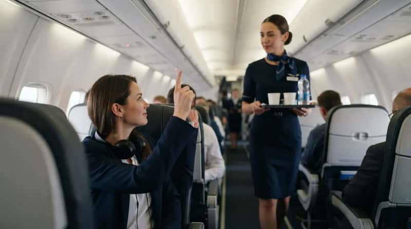 #15 - They Never Touch a Flight Attendant to Get Attention (Image Credits: Gemini)