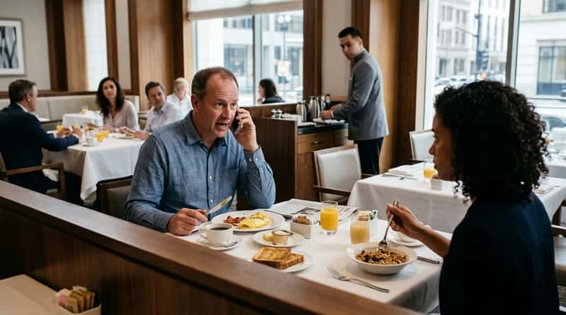 #11 - Loud Phone Calls in a Quiet Dining Room (Image Credits: Gemini)
