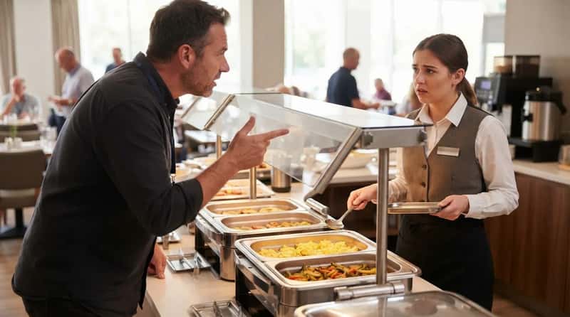 #6 - Complaining About the Food Directly to the Buffet Attendant (Image Credits: Gemini)