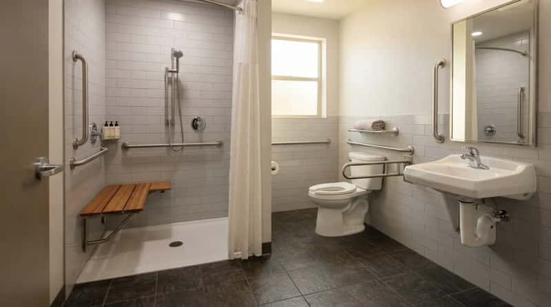 #14 - Accessible Bathrooms With Grab Bars and Non-Slip Floors (Image Credits: Gemini)