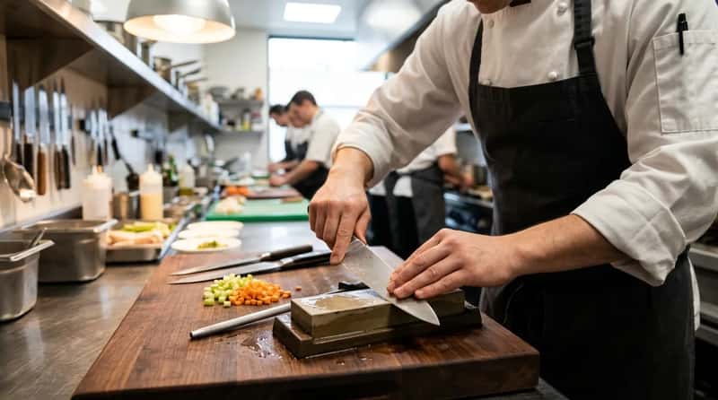 #11 - Sharpening and Checking Knives (Image Credits: Gemini)