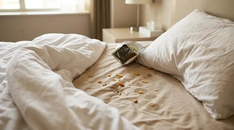 #8 - Whether You've Been Eating in Bed (Image Credits: Gemini)