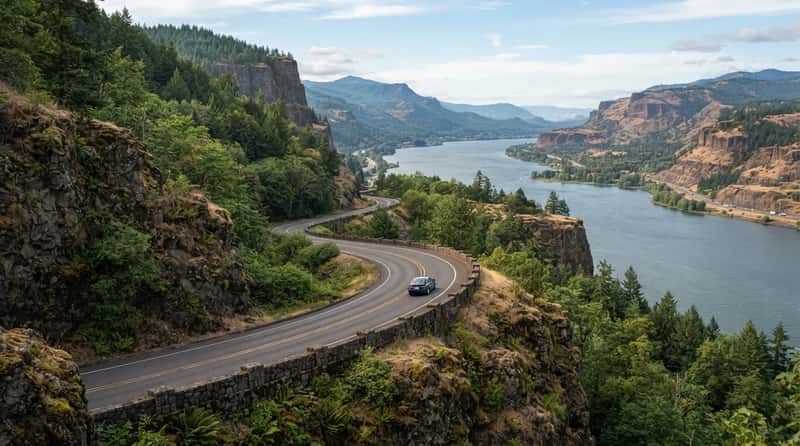 #3 - The Columbia River Gorge Scenic Highway, Oregon (Image Credits: Gemini)