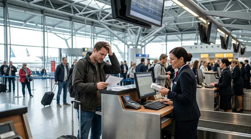 #1 - He Arrived at the Airport With a Confirmation Number and No Seat (Image Credits: Gemini)