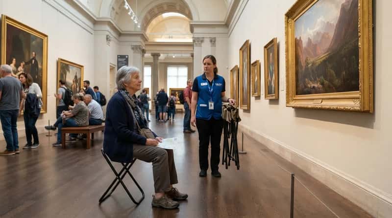 #13 - Portable Stools and In-Gallery Seating Setups (Image Credits: Gemini)