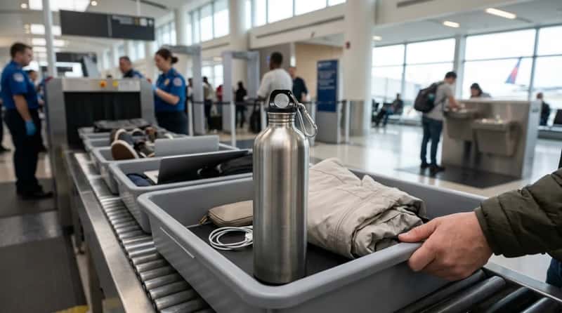 #2 - Carry a Reusable Water Bottle Through Security (Image Credits: Gemini)