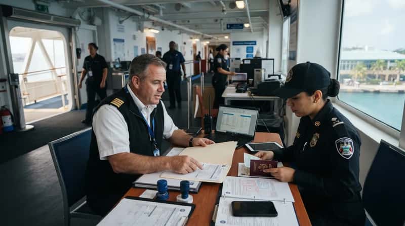 14. Managing Customs and Immigration Clearance Aboard the Ship (Image Credits: Gemini)