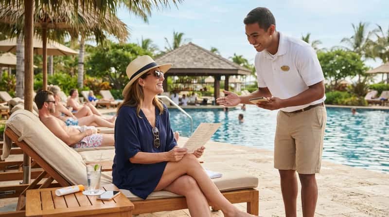 #2: They Ask Pool Staff for the One "Off-Menu" Recommendation (Image Credits: Gemini)