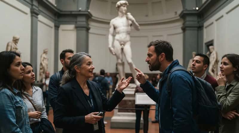 #5 - Challenging the Docent's Facts Mid-Tour (Image Credits: Gemini)