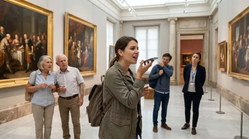 #4 - Using a Phone Call at Full Volume Inside a Gallery (Image Credits: Gemini)