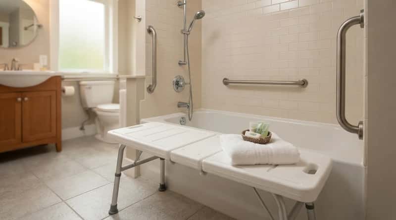 #13 - A Shower Bench or Transfer Seat Appears in the Bathroom (Image Credits: Gemini)