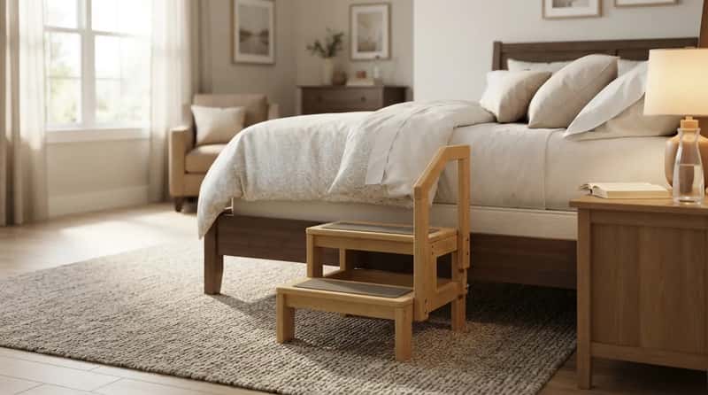 #2 - A Step Stool or Bed Riser to Adjust Bed Height (Image Credits: Gemini)