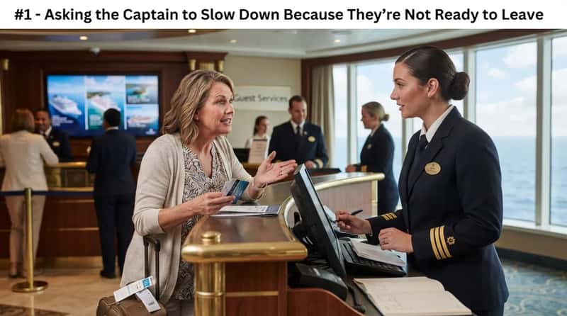 #1 - Asking the Captain to Slow Down Because They're Not Ready to Leave (Image Credits: Gemini)