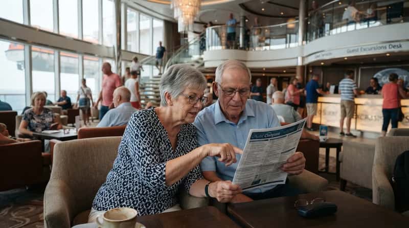 #16 - Reading the Printed Daily Programme (Image Credits: Gemini)