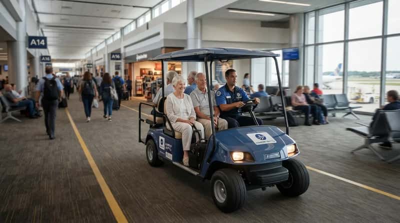 #21 - The Courtesy Cart Between Gates (Image Credits: Gemini)