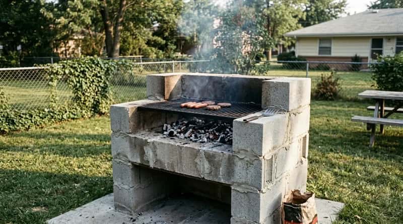 #8 - The Standalone Barbecue Island Made of Cinder Block and Mortar (Image Credits: Gemini)