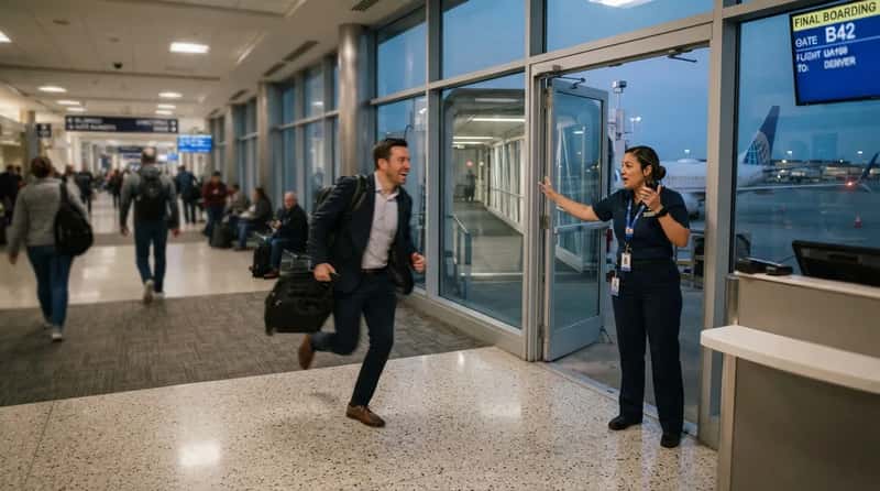 #3 - The Reopened Gate for the Passenger Sprinting Down the Concourse (Image Credits: Gemini)