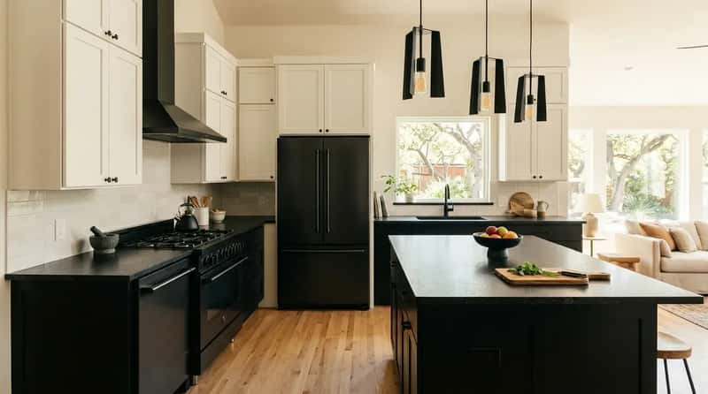 #28 - The Almond Appliance Era Kitchen Reborn in Matte Black (Image Credits: Gemini)