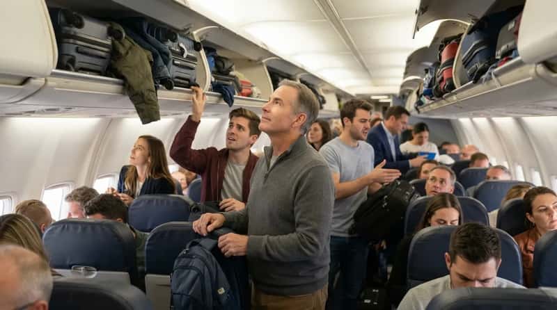 #8 - They Never Assume the Overhead Bin Above Their Seat Is "Theirs" (Image Credits: Gemini)