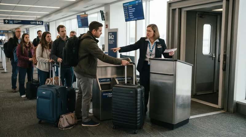 #7 - The Multiple "Personal Items" That Were Clearly Full Suitcases (Image Credits: Gemini)