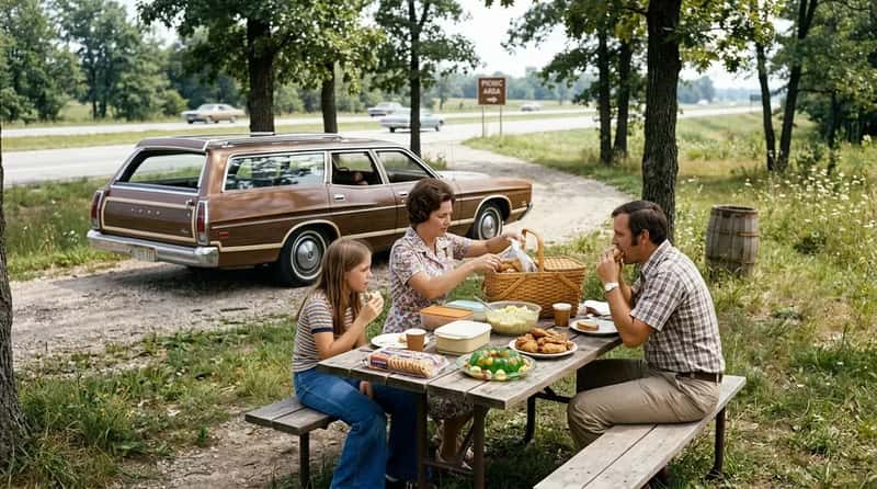 #17 - Pulling Over at Roadside Picnic Tables to Eat Lunch Like It Was Completely Normal (Image Credits: Gemini)