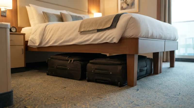 #13 - Suitcases Empty and Stowed Under the Bed (Image Credits: Gemini)
