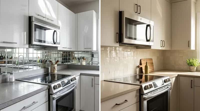 #23 - The Mirror-Tile Backsplash That the '80s Still Owns (Image Credits: Gemini)