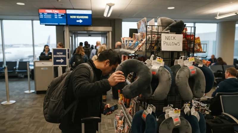 #24 - The Neck Pillow Nobody Buys Until Boarding Is Already Called (Image Credits: Gemini)