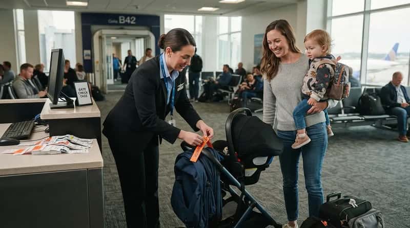 #13 - They'll Tag Your Stroller or Car Seat for Gate-Check, No Fee (Image Credits: Gemini)