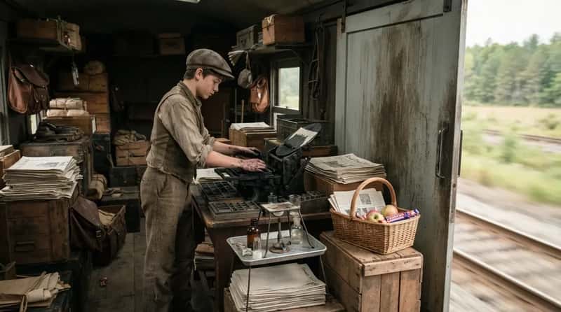 #15 - The Teenage "Candy Butcher" Who Printed a Newspaper in the Baggage Car (Image Credits: Gemini)