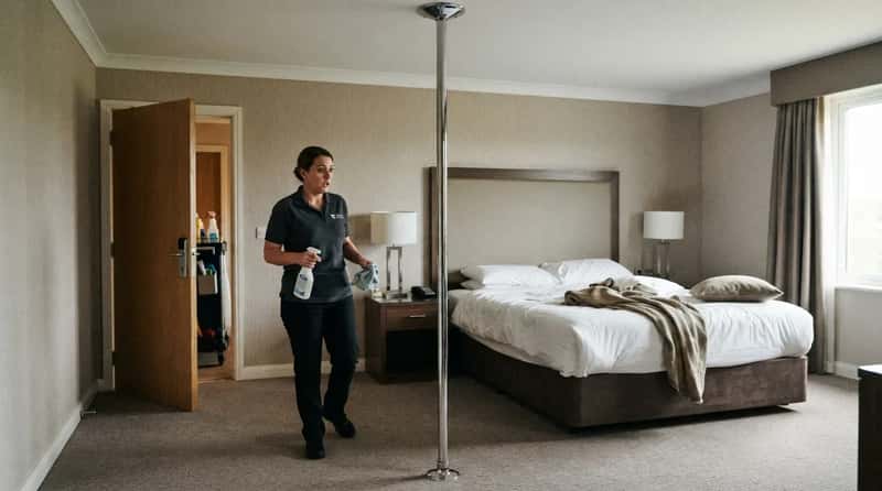 12. A Fully Installed Stripper Pole (Image Credits: Gemini)
