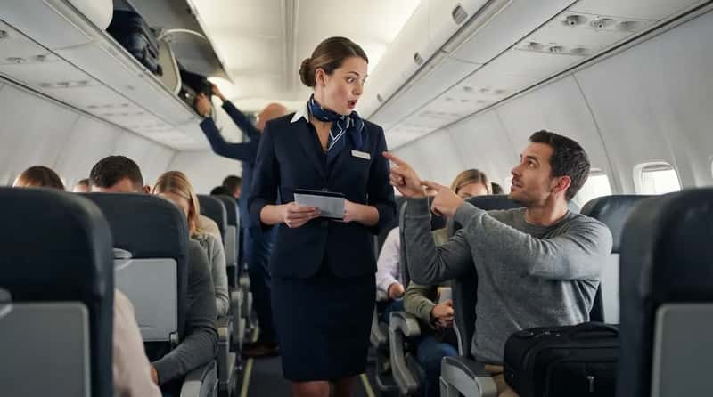 #19 - Snapping Fingers or Poking a Flight Attendant for Attention (Image Credits: Gemini)
