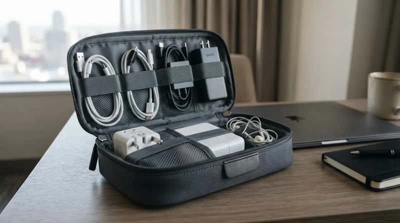 10. Keep a Dedicated Pouch for Cables and Adapters (Image Credits: Gemini)