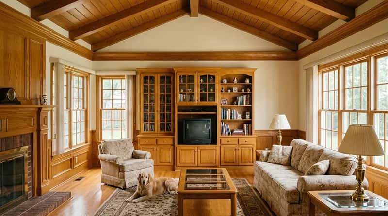 #2 - The Honey Oak Wall-to-Wall Trim (Image Credits: Gemini)