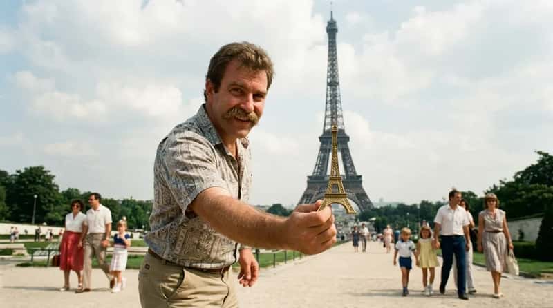#3 - Someone Holding a Tiny Souvenir in Front of the Real Thing (Image Credits: Gemini)