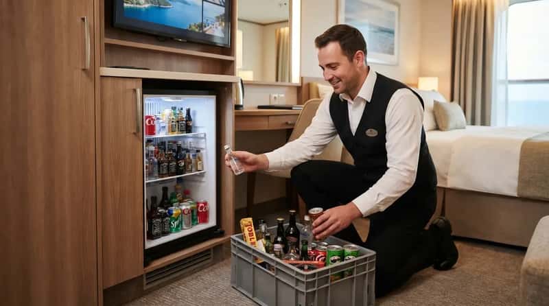 10 - They Ask the Steward to Clear the Minibar Immediately (Image Credits: Gemini)