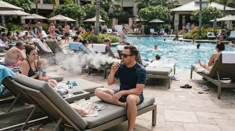 #7 - Vaping and Smoking Right on the Pool Deck (Image Credits: Gemini)