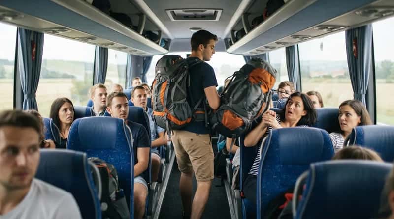 #19 - The Backpack-Wearer Who Clotheslines the Whole Aisle (Image Credits: Gemini)