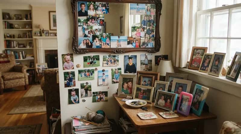 #8 - Photos of Grandkids Scattered Everywhere, Not Just One Wall (Image Credits: Gemini)
