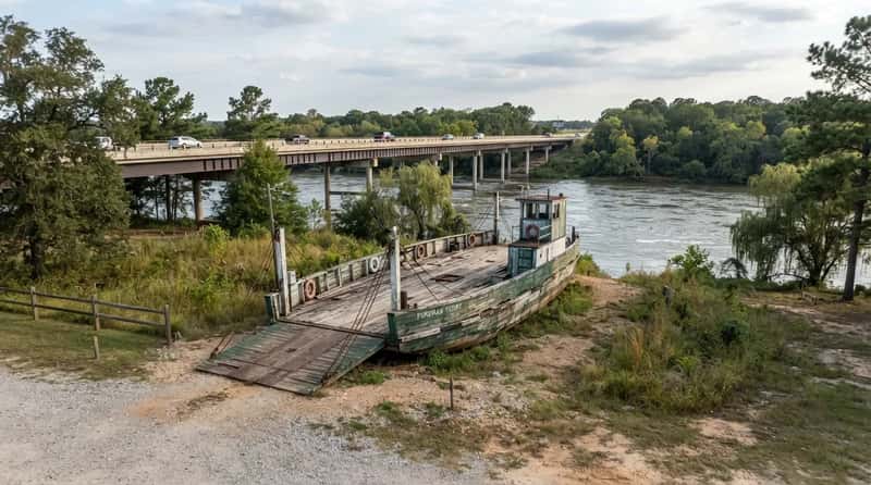 #19 - The Ferry That's Now Just a Roadside Attraction on the Red River (Image Credits: Gemini)