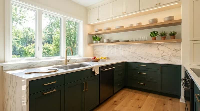 #18 - The Dark Wood Cave Kitchen That Discovered Natural Light (Image Credits: Gemini)