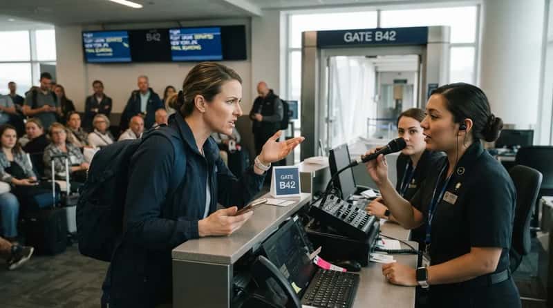 #13 - Blaming the Gate Agent for "Mumbling" Into the Mic (Image Credits: Gemini)