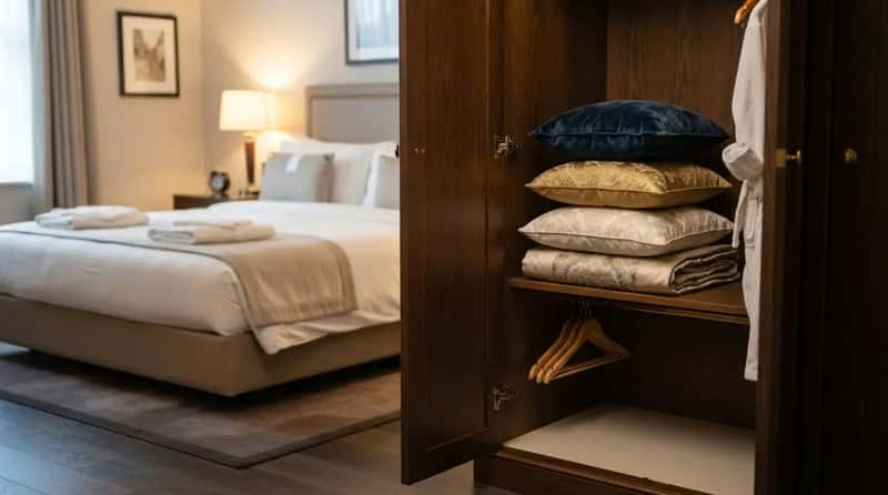 #18 - Decorative pillows go in the closet, never on the floor (Image Credits: Gemini)