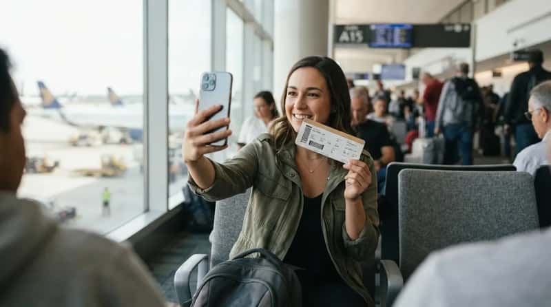 #19 - Posting a Boarding Pass Selfie Before You Even Board (Image Credits: Gemini)