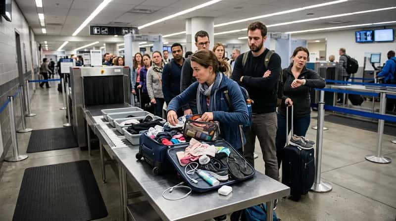 #13 - Repacking an Entire Suitcase Right at the X-Ray Belt (Image Credits: Gemini)