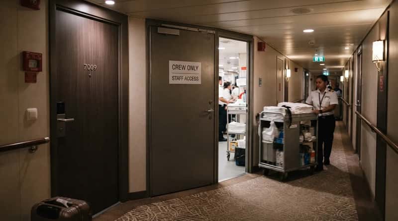 #1 - The Cabin Beside the "Crew Only" Door Where the Ship Never Sleeps (Image Credits: Gemini)