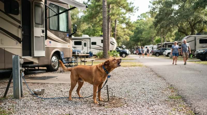 #17 - Barking Dogs Left Alone Outside Ruin More Trips Than You'd Guess (Image Credits: Gemini)