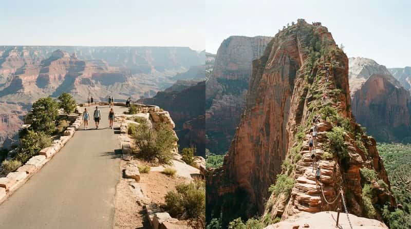 #1 - The Grand Canyon's Rim Is Flat and Free, but Zion's Angels Landing Is the Final Exam (Image Credits: Gemini)